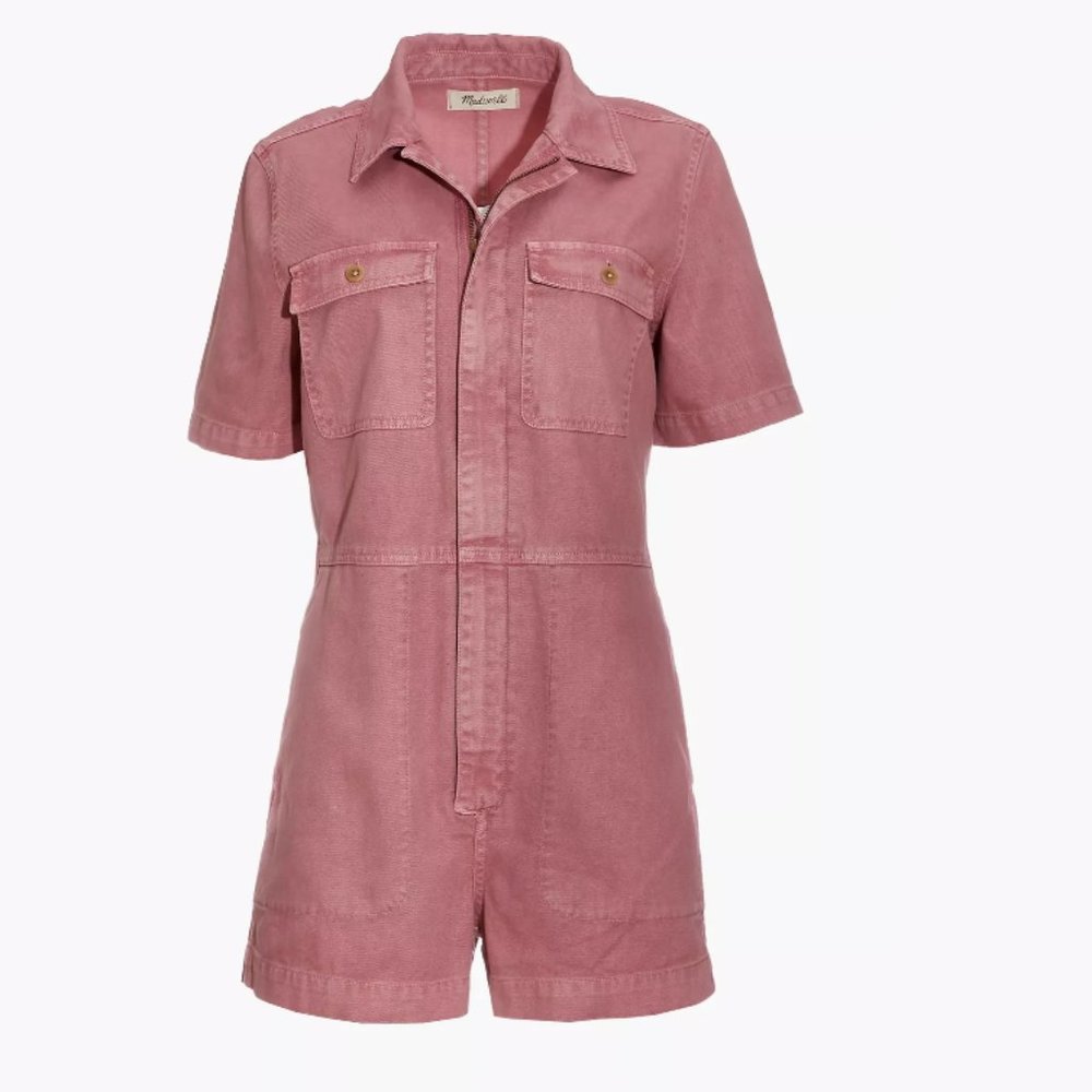 Garment-Dyed Coverall Romper